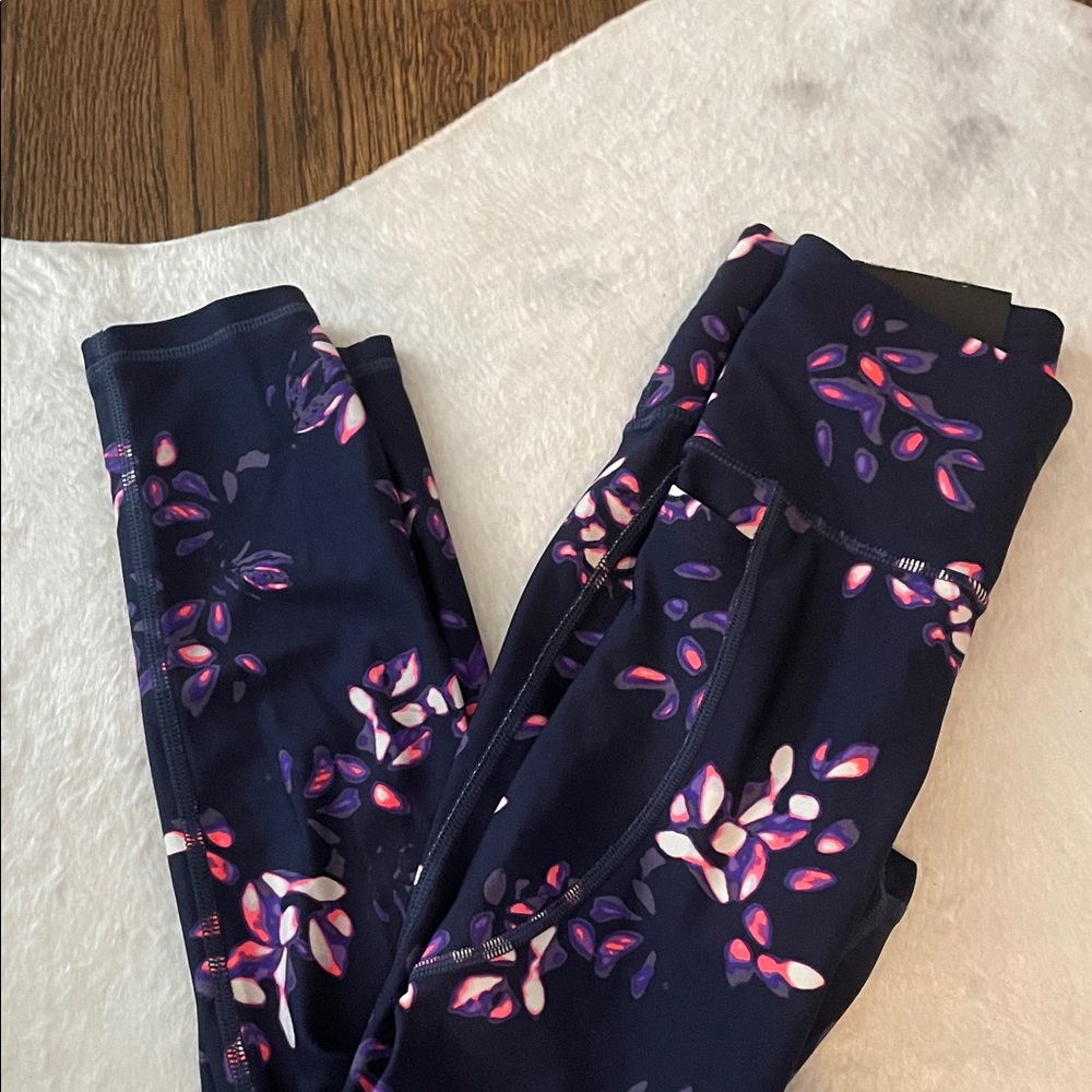 Under Armour Black and Purple Floral Leggings